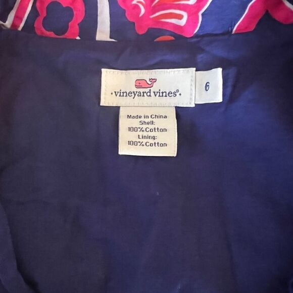 Vineyard Vines Shell Scarf Blue Multi-Color Sleeveless Shift Dress Size 6 - Picture 6 of 6